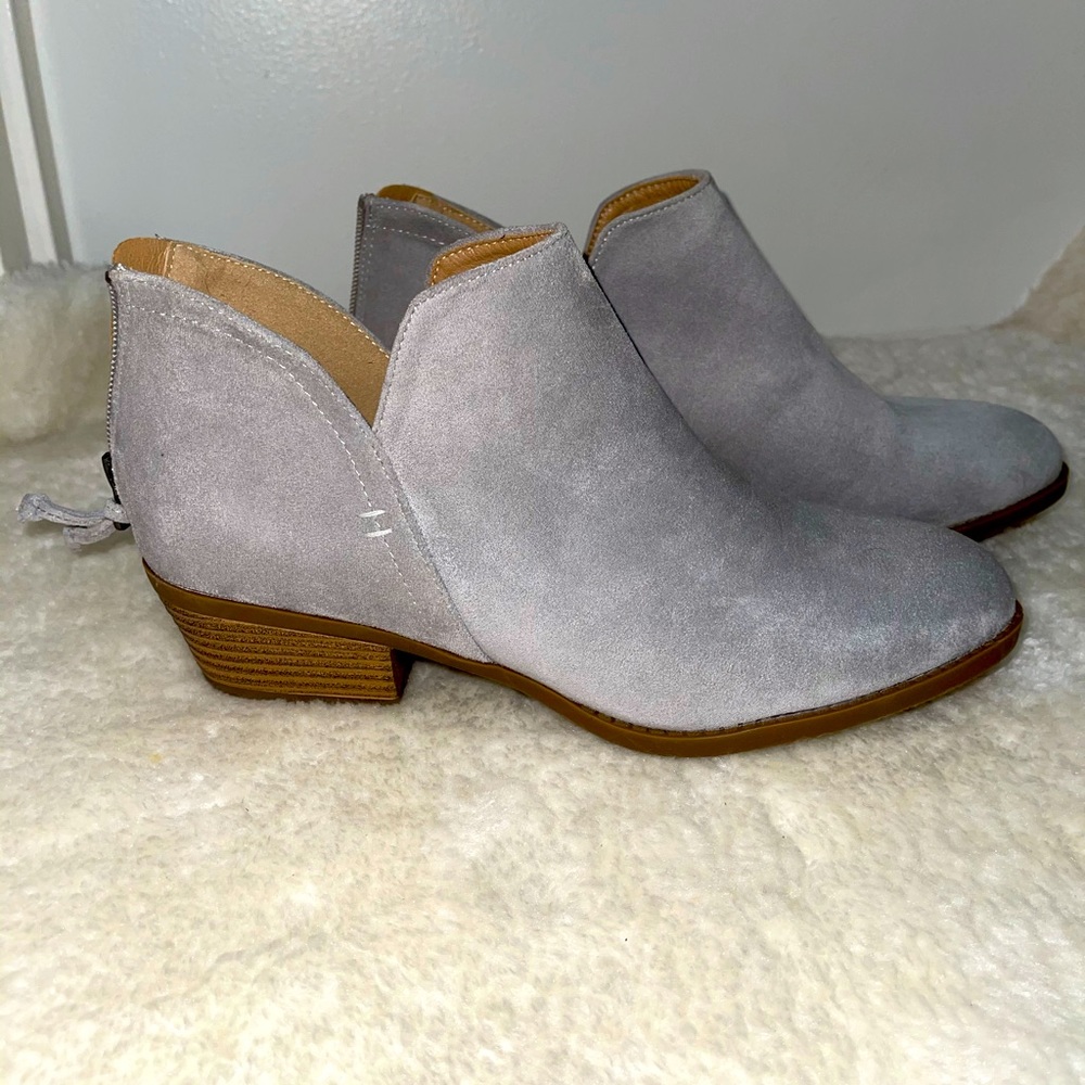 Grey Suede Booties - size 9